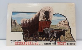 1967 Vintage Nebraskaland Postcard Covered Conestoga Wagon Oxen Posted - $1.95