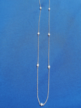 Earth mined Diamond Station Deco Necklace Hand made 14k White Gold Chain... - $1,515.25