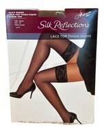 Hanes Silk Reflections Lace Top Thigh Highs Size CD Silky Sheer Sheer To... - €12,37 EUR