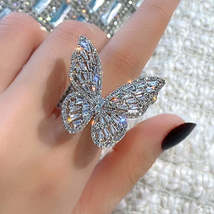 Gorgeous Butterfly Shape with Cubic Zircon Crystal Ring for Women - £19.67 GBP