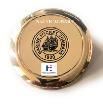NauticalMart Antique Brass Marine Pocket Compass With Handmade Leather Case - £30.67 GBP