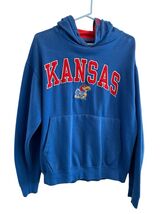 Kansas Jayhawks Hoodie Classic Old Varsity Brand Size Large Embroidered - $30.78