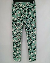 New LuLaRoe Disney One Size Leggings Green With Mickey Mouse Head Designs - £12.15 GBP