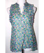 BCBG Max Azria Womens XS Tank Top Floral Button Down Violet Com Multicolor  - $39.99