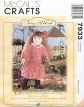 McCalls 7933 Betsy McCall 18 inch Doll Dress fits American Girl pattern ... - £13.17 GBP