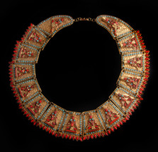 Nepalese Necklace Huge Primitive Egyptian Revival CORAL Goddess wedding  Collar  - £1,186.26 GBP