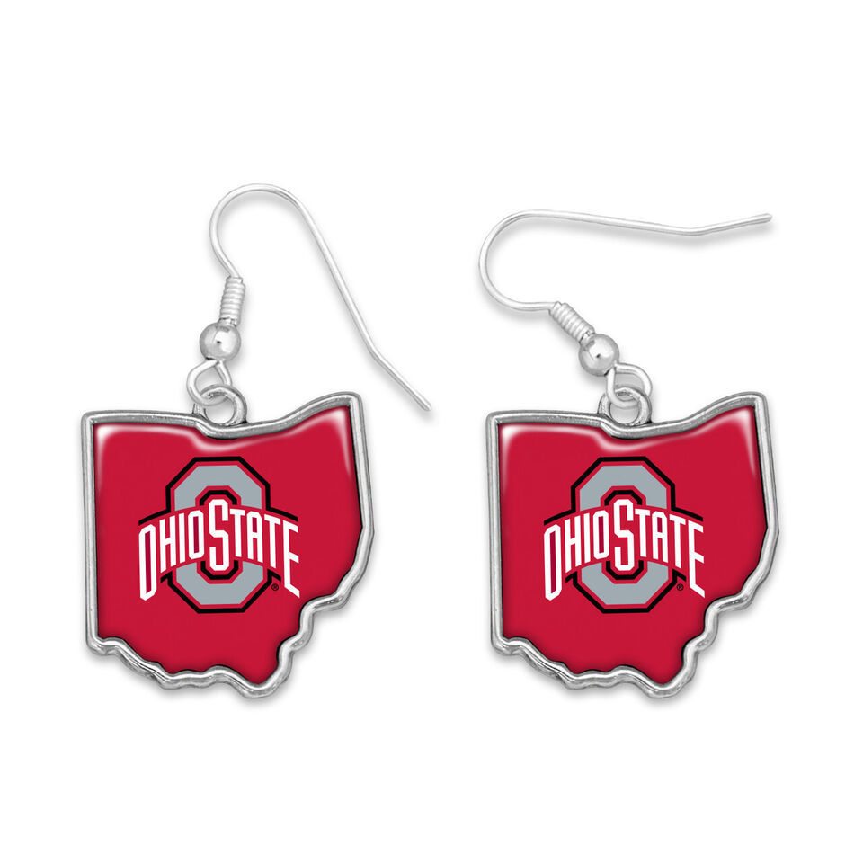 43354 Ohio State Buckeyes State of Mine Logo Earrings