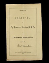 Antique Lease Rensselaer Saratoga R.R Delaware Hudson Canal 1871 Rare NY History - £196.64 GBP