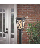 Hampton Bay Ravencrest 120 Lumens Black Outdoor Solar Post Lantern Seede... - $968.93 MXN