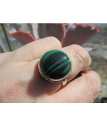 Green Malachite, Size 9.5 US, 925 silver, One of a Kind - £25.17 GBP