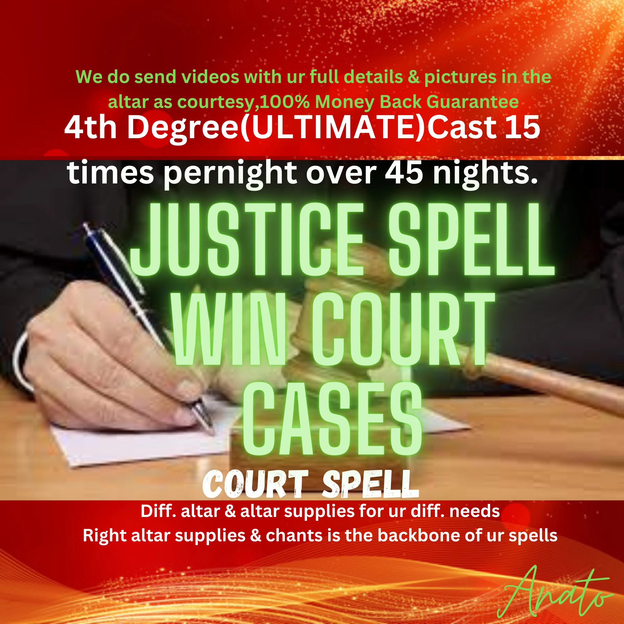 Justice Spell, Win Lawsuits, Get Custody, Win Settlements, Avoid Jail or Prison - £493.61 GBP