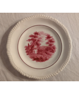 COPELAND SPODE Red Transferware 7 1/2&quot; Plate HTF Cottage Countryside Rur... - £9.15 GBP