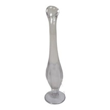 Vintage MCM Clear Swung Glass Pedestal Bud Vase 8.5&quot; - £14.70 GBP