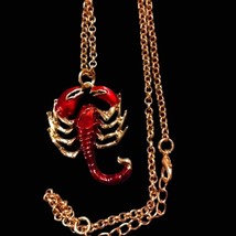 Unusually beautiful vintage gold chain crab necklace/astrological cancer - £30.86 GBP