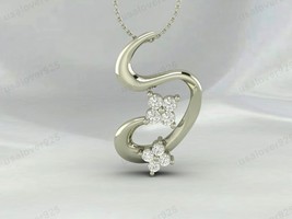 S Shape Diamond Stone 925 Sterling Silver Handmade Modern Pendant Jewelry - $54.60 CAD+