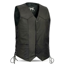 Men&#39;s Cowhide Carbine - Classic Western Style Motorcycle Vest - £47.17 GBP+