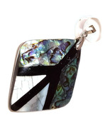 Abalone Shell Gemstone 925 Silver Overlay Handmade Extra Large Shell Pen... - $400.63 MXN