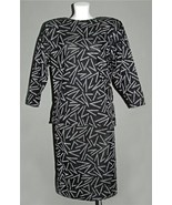 VTG 2-Pc Eve of America Silver Metallic Lines Black Skirt &amp; Pullover Top... - $47.85 CAD