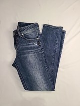 Silver Jeans Womens 25x29 Avery Slim Mid Rise Distressed Dark Wash - $19.68