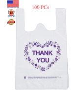 Thank You T-Shirt Carry-Out Bags Plastic Grocery Bags White Sturdy Handl... - $20.62