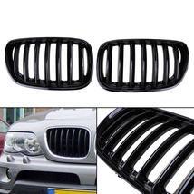 Front Kidney Grill Grille Fit BMW X5 E53 2004-2006 X Series Gloss Black - £31.92 GBP+