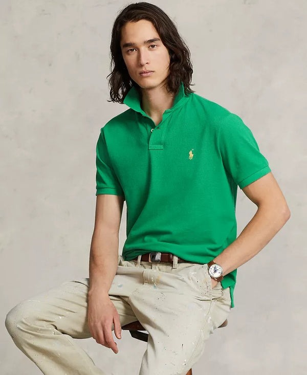 Polo Ralph Lauren Men's Classic-Fit Mesh Polo Shirt in Lifeboat Green-Size XS
