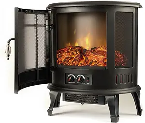 Regal Freestanding Electric Fireplace Stove - 3-D Log And Fire Effect (B... - $370.99