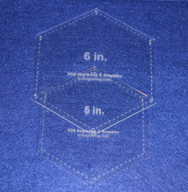2 Piece Set Laser Cut Hexagon Quilting Templates - 5&quot; &amp; 6&quot;  Clear Acryli... - £22.03 GBP