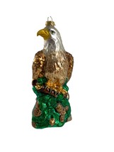 Unbranded Blown Glass Bald Eagle Christmas Ornament 5.5&quot; Colorful Sparkly - £17.40 GBP