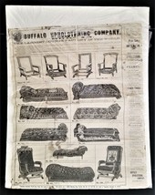 1889 Antique Buffalo Upholstering Co Buffalo Ny Broadside Paper Sign 27.5x22 Ad - £97.30 GBP