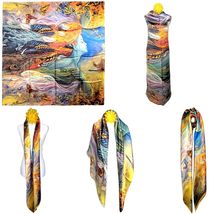 VhoMes Genuine 100% Mulberry Silk Satin Scarf 53&quot;x53&quot; Super Large Square... - £63.93 GBP+
