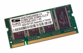 Pro Mos V826764B24SBIW-C0 512MB DDR333MHz-CL2.5 PC2700S-2533-1-A0 Laptop Memory - £17.37 GBP