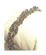 925 STERLING SILVER AND GARNET CHARM BRACELET SKY - $193.05