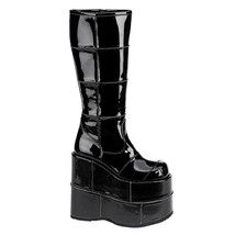 DEMONIA STA301/B Unisex Mens Black Tall Platform Goth Gogo Industrial Knee Boots - £87.87 GBP