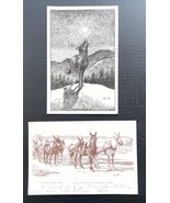 Two Postcards Buck Nimy Cowboy Artist Montana 1939 1940 Posted W/Stamps ... - €8,51 EUR