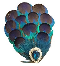 Exquisite Peacock Feathers Hairpin Handmade Retro Hair Ornaments - $26.65