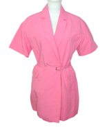 NEW Zara Womens Large Linen Blend Pink Wrap Blazer Mini Dress Join Life ... - £54.13 GBP