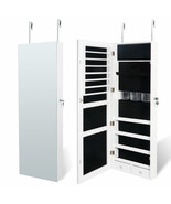 Jewelry Cabinet Lockable Jewelry Armoire Wall Door Mounted Jewelry Organ... - $138.99