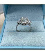 2.05 CT Lab Grown Radiant Brilliant Cut Diamond Ring 14k White Gold 3.18Ctw - €2.134,49 EUR