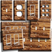 BROWN OAK WOOD LooK LIGHT SWITCH OUTLET WALL PLATES COUNTRY RUSTIC ANTIQ... - $12.30 CAD+