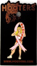 Hooters Restaurant Girl Breast Cancer Awareness Pink Ribbon Lapel Pin - $12.99