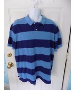 CHAPS TWO TONE  Blue Striped Polo Shirt Size XL Men&#39;s EUC - $19.00