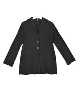 EILEEN FISHER Women&#39;s XS Black Textured Waffle Knit 3-Button Jacket Peacoat - $1,118.32 MXN