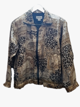 Lady Bear Vintage Silk Animal Print Jacket – Women’s Size Large - $342.39 MXN
