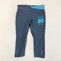 Nike Athletic Capri Pants Womens XS Gray Logo Dri-Fit Casual Gym Tights ... - $7.23