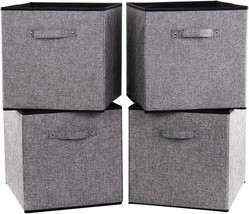 (13 X 15 X 13 Inch) Robuy 4 Pack Gray Fabric Foldable Cubes Storage Bin Baskets - £38.20 GBP