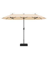 13 Feet Double-Sided Patio Twin Table Umbrella with Crank Handle-Beige -... - $242.08 CAD