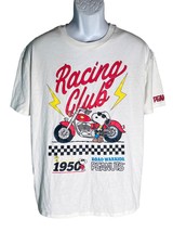 PEANUTS RACING CLUB Short Sleeve Pull-Over Cotton T-Shirt White 2XL - $6.92