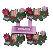 Fisher Price Loving Family Twin Time Dollhouse Purple Window Box Pink Flower Lot - £18.16 GBP