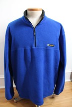 Vtg Nautica Competition XL Blue Nautech Fleece Pullover Jacket Spellout USA - £31.20 GBP